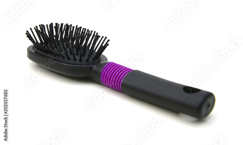 Professional hairdresser round hairbrush isolated on a white background. Series  professional hairdressing equipment and tools