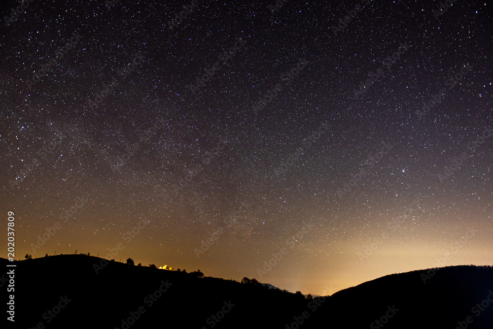 Astronomical photograph of the starry night sky Astronomical photograph of the starry night sky