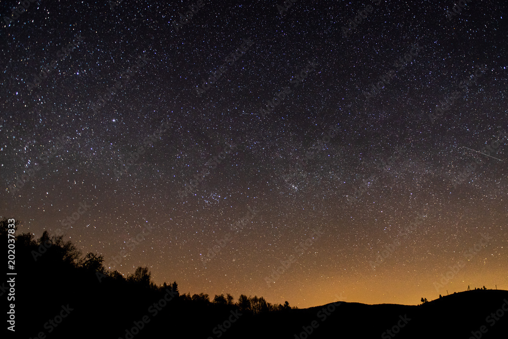 Astronomical photograph of the starry night sky