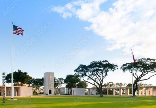 Manila American Cemetery and Memorial with beautiful daylight