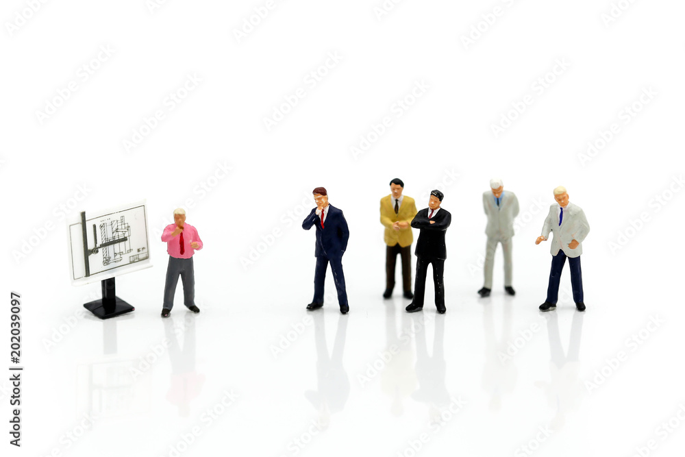Miniature people : Business Group Meeting Discussion Strategy Working Concept. Miniature people : Business Group Meeting Discussion Strategy Working Concept.