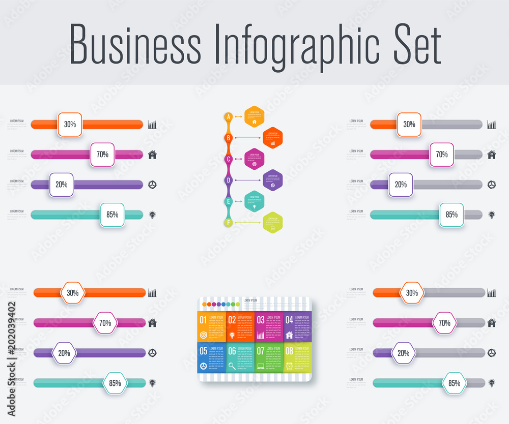 Set with infographics