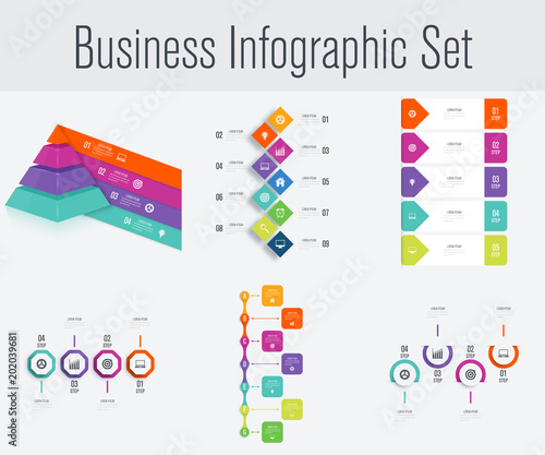 Set with infographics