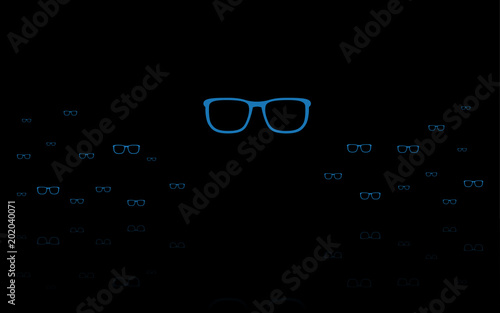 Blaue Brille - Reflektierend Schwarz