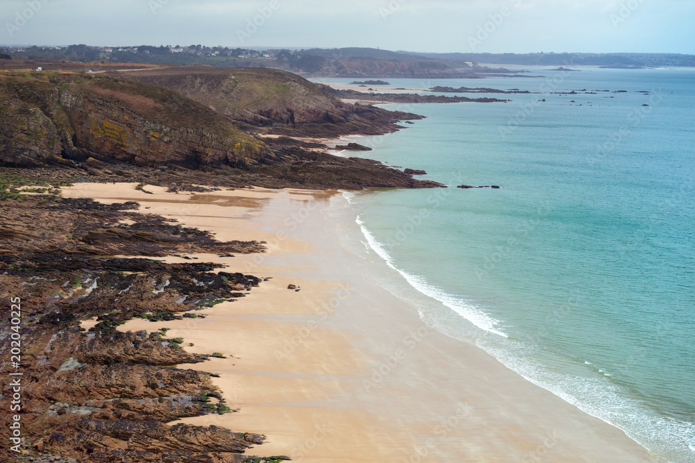 typical Brittany coast in the north of France