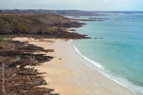 typical Brittany coast in the north of France