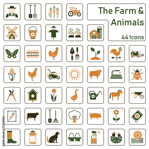 Farm & Animals - 44 Icons