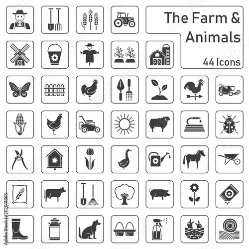 Farm & Animals - 44 Icons