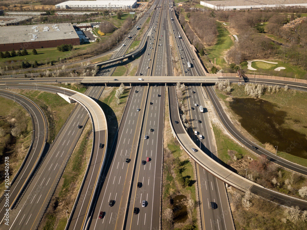 Aerial Landscape of Monroe New Jersey - obrazy, fototapety, plakaty 