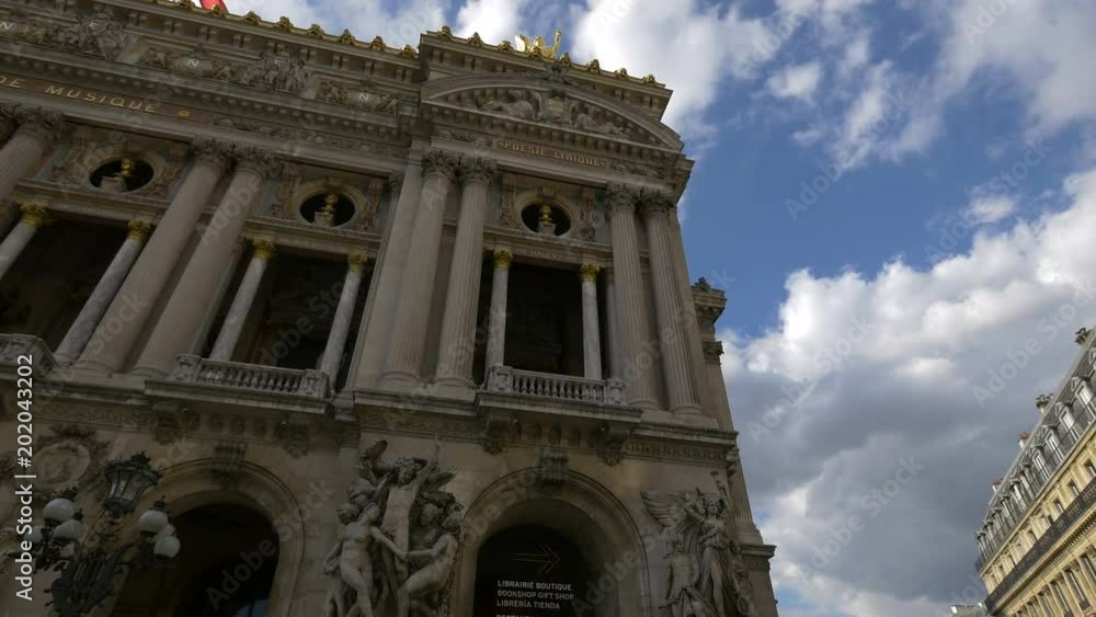 Low angle of the Palais Garnier's facade Low angle of the Palais Garnier's facade