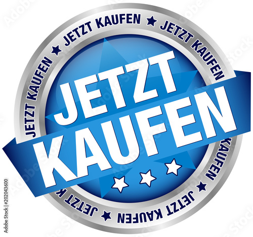 Button Banner "Jetzt kaufen" blau/silber