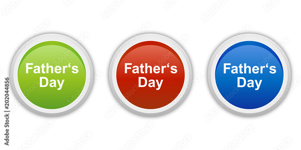 rundes Button Set grün rot blau - Father's Day rundes Button Set grün rot blau - Father's Day