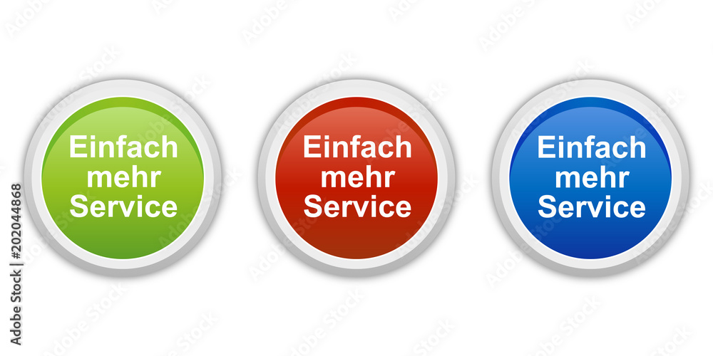 rundes Button Set grün rot blau - Einfach mehr Service rundes Button Set grün rot blau - Einfach mehr Service