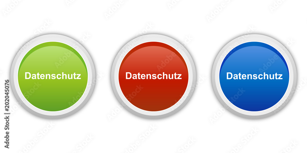 rundes Button Set grün rot blau - Datenschutz rundes Button Set grün rot blau - Datenschutz