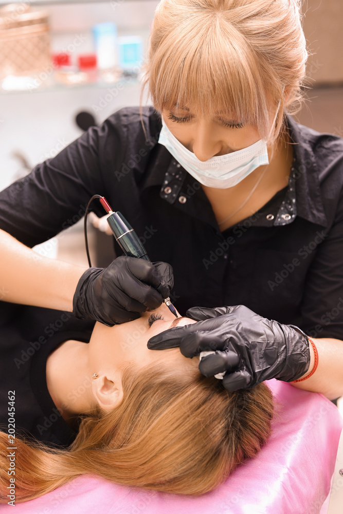 Fototapeta premium Permanent make up on eyebrows.