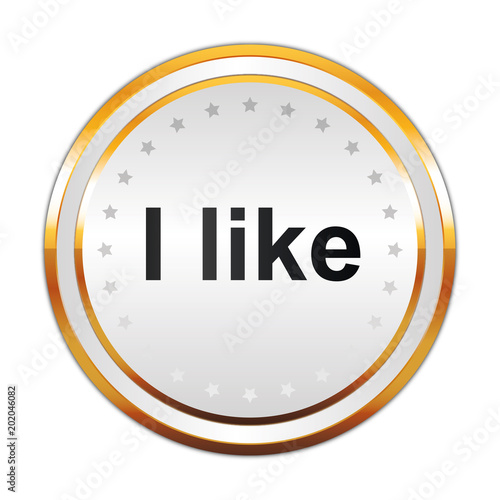 Luxus Button weiß - I like