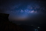 Milky Way over Phu Chi Fa Mountain in Chiang Rai province, Thailand