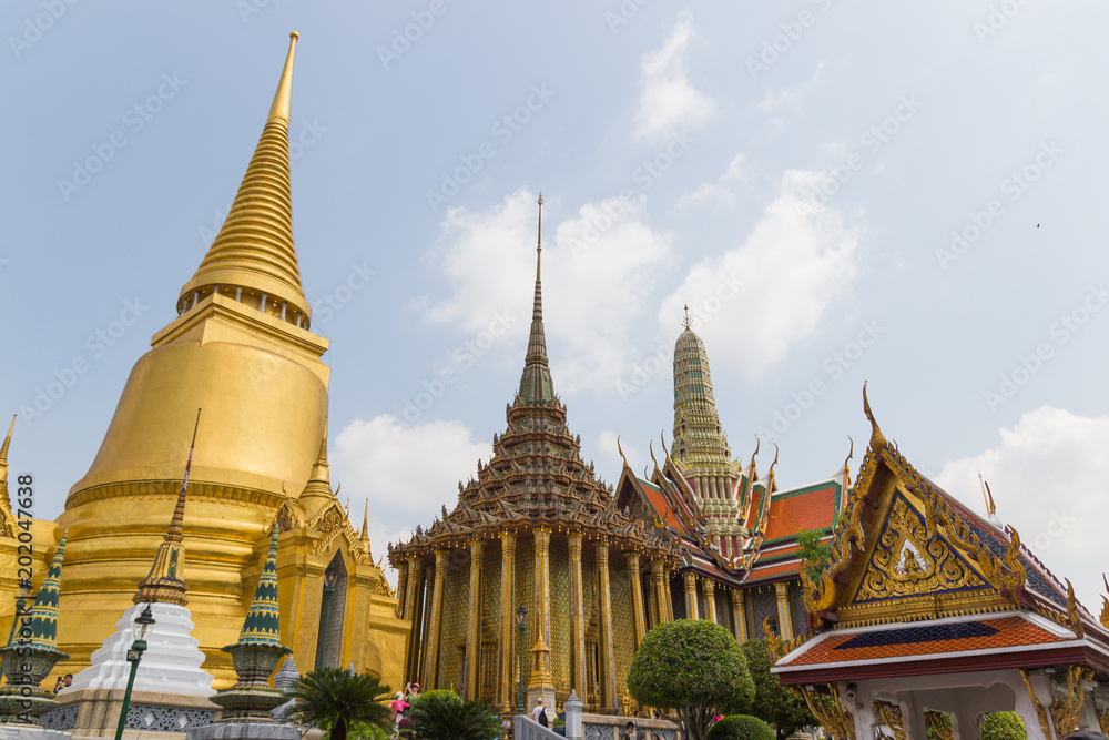 Wat Phra Kaew ,Temple of the Emerald Buddha ,full official name Wat Phra Si Rattana Satsadaram in Bangkok ,Thailand