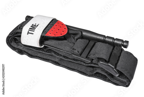 Obraz na plátně Folded medical tourniquet for stopped blood