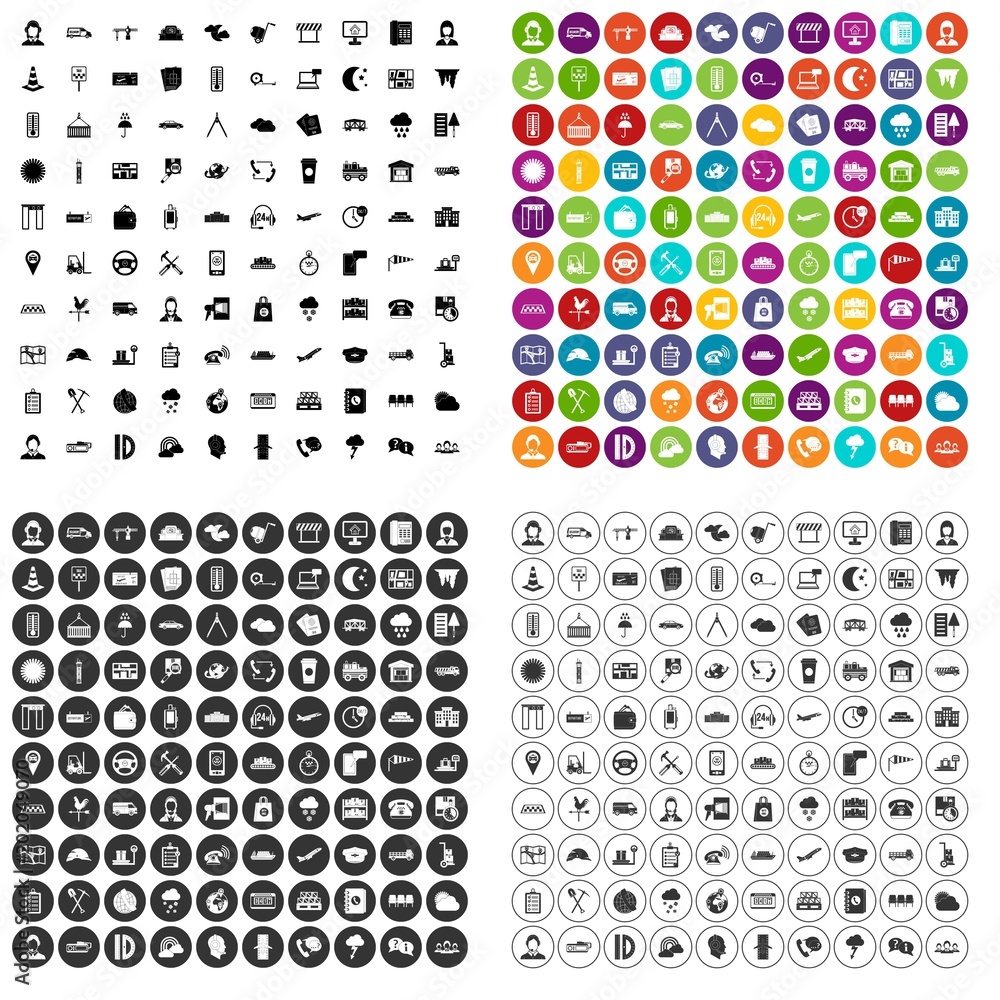 100 dispatcher icons set vector in 4 variant for any web design isolated on white 100 dispatcher icons set vector in 4 variant for any web design isolated on white
