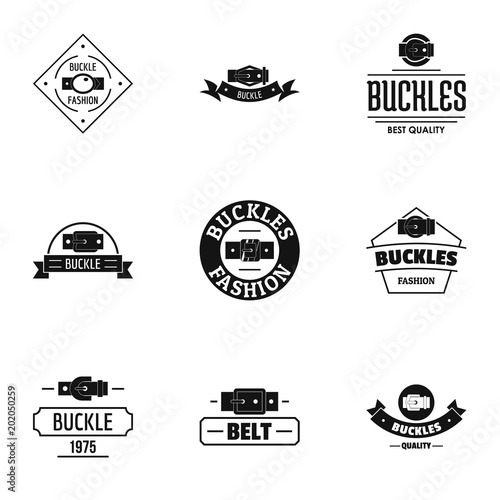Buckles logo set. Simple set of 9 buckles vector logo for web isolated on white background