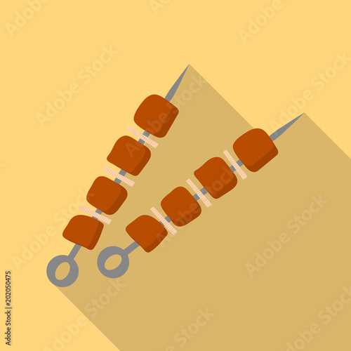 Shashlik icon. Flat illustration of shashlik vector icon for web