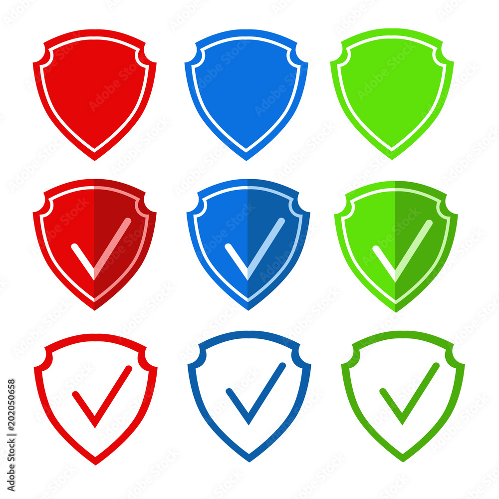 Icon of the shield symbolizes protection for mobile apps and websites, the packing elements. Icon of the shield symbolizes protection for mobile apps and websites, the packing elements.