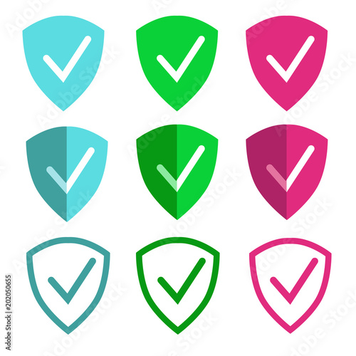 Sign of the shield symbolizes protection for mobile apps and websites, the packing elements.