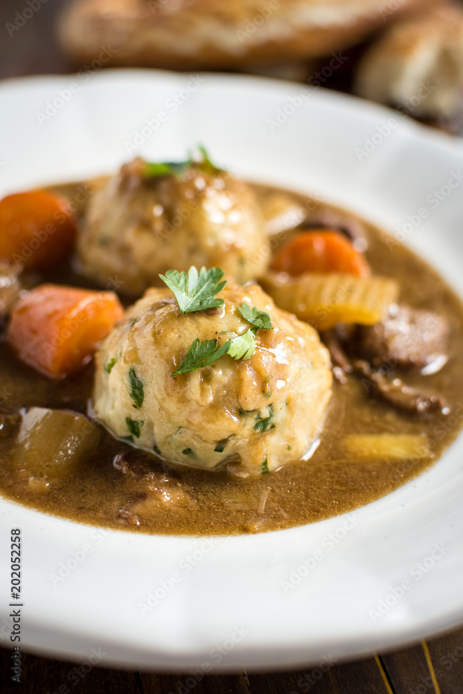 Scandinavian Venison Hunters Stew with Bacon and Onion Dumplings Scandinavian Venison Hunters Stew with Bacon and Onion Dumplings