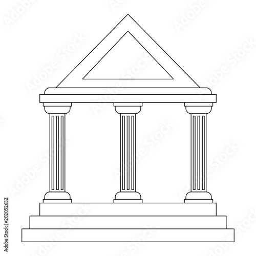 bank building isolated icon vector illustration design