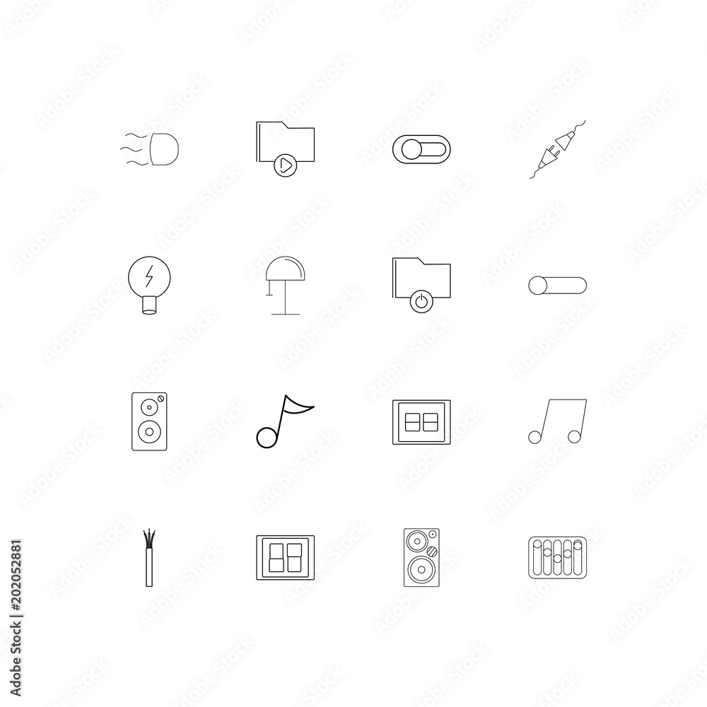 Electrical simple linear icons set. Outlined vector icons Electrical simple linear icons set. Outlined vector icons