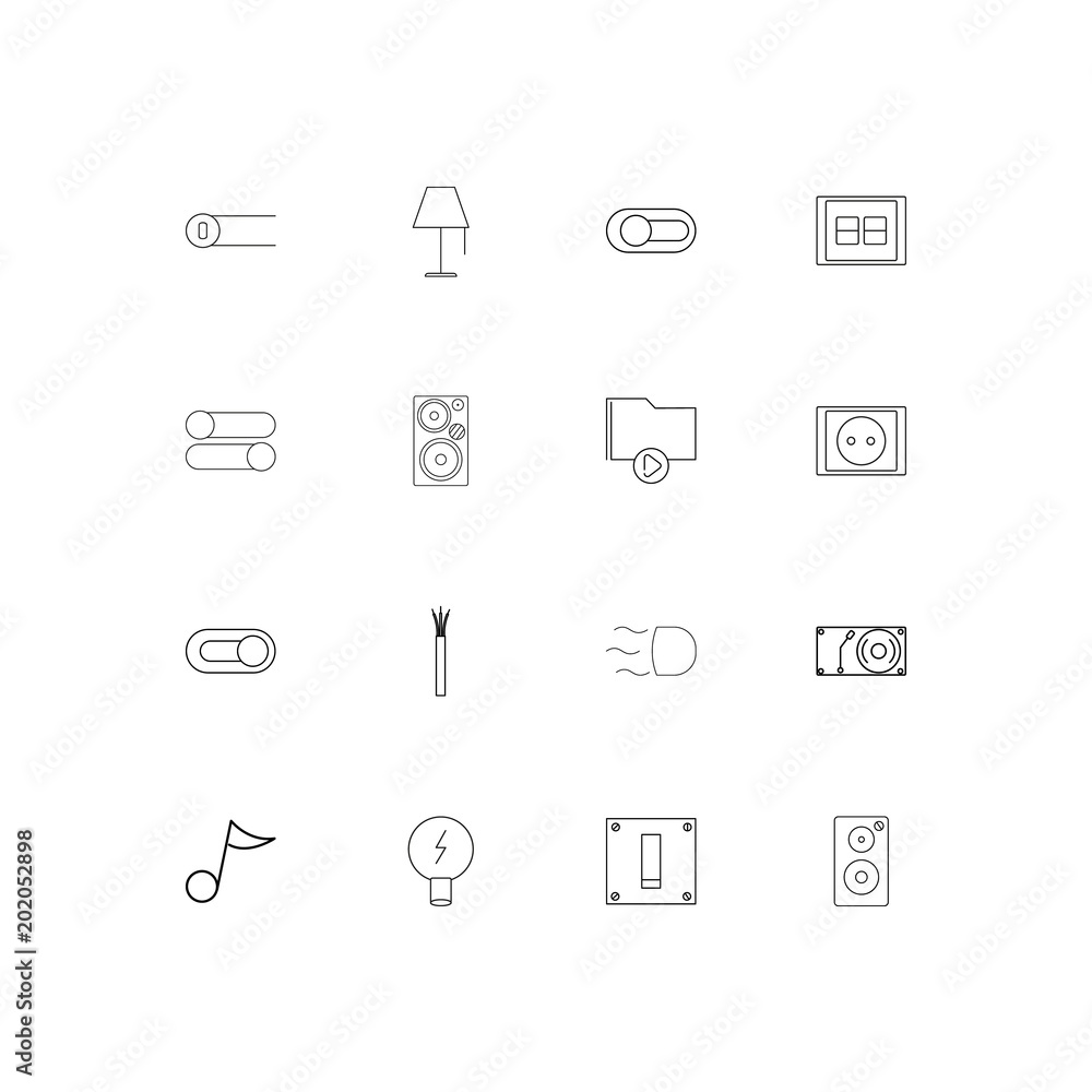 Electrical simple linear icons set. Outlined vector icons Electrical simple linear icons set. Outlined vector icons