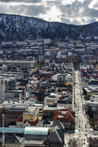 Fototapeta Zobacz na Bergen ze wzgórza