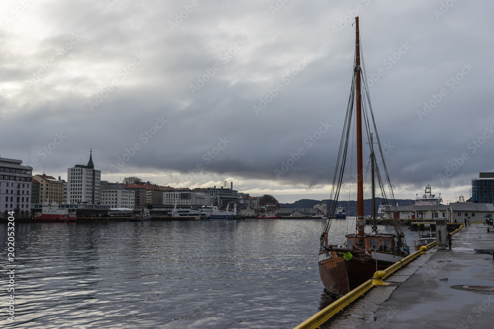 Bergen harbour view