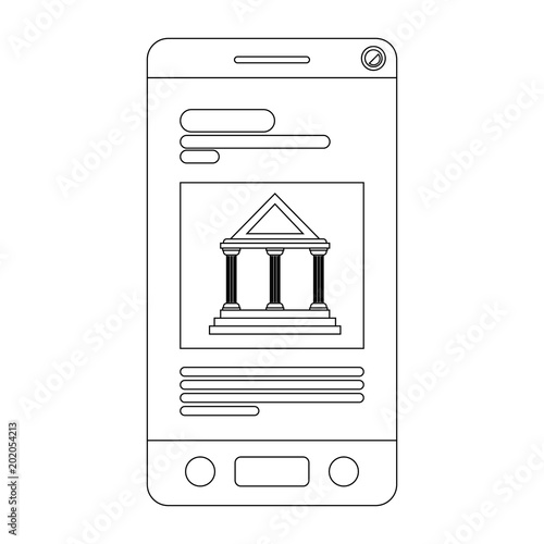 smartphone with bank app vector illustration design