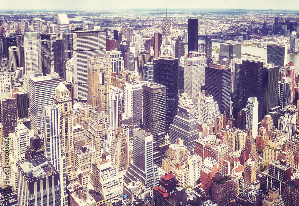 Fototapeta Widok z lotu ptaka Manhattan, Miasto Nowy Jork w USA.