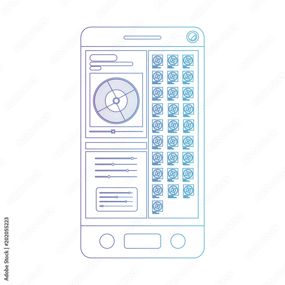 smartphone device with music player app vector illustration design smartphone device with music player app vector illustration design