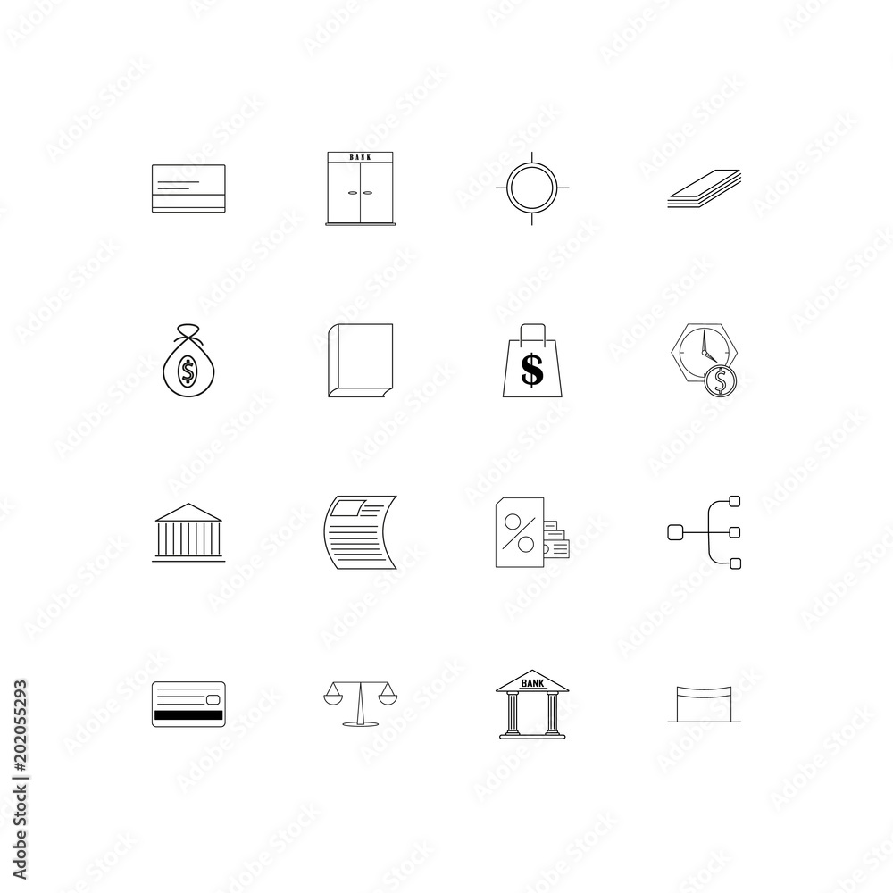 Banking, Finance And Money simple linear icons set. Outlined vector icons Banking, Finance And Money simple linear icons set. Outlined vector icons