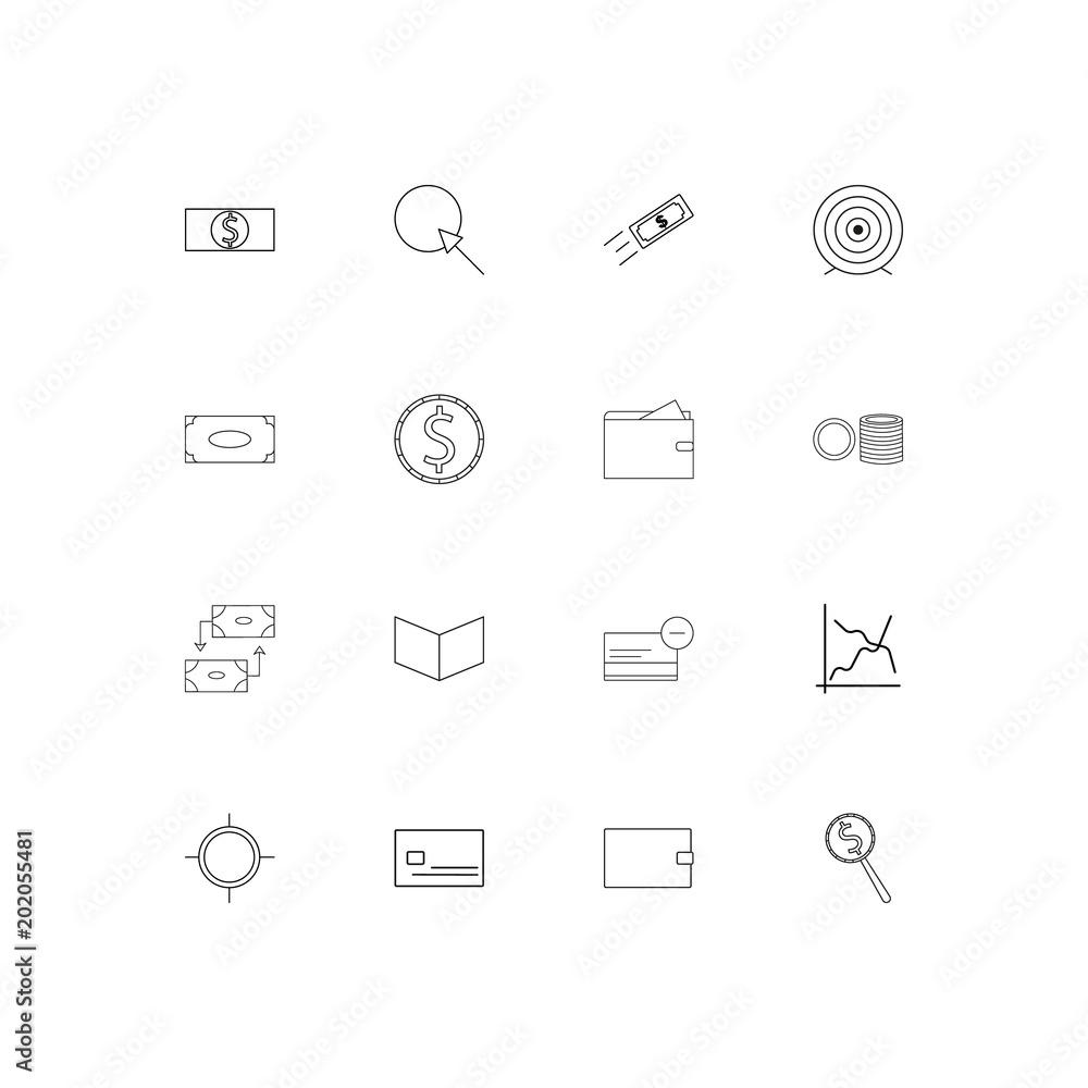 Banking, Finance And Money simple linear icons set. Outlined vector icons Banking, Finance And Money simple linear icons set. Outlined vector icons