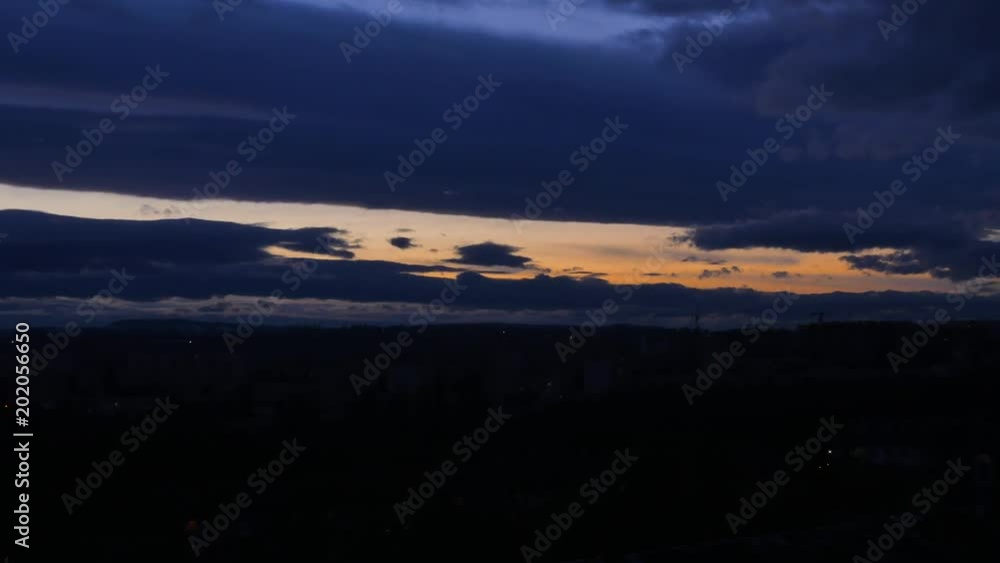 Time lapse with clouds on the night sky Time lapse with clouds on the night sky