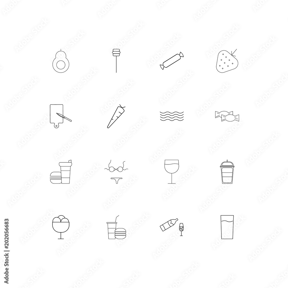 Food And Drink simple linear icons set. Outlined vector icons Food And Drink simple linear icons set. Outlined vector icons