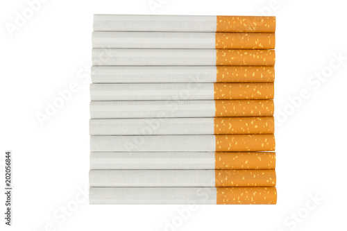 pile of cigarettes isolated on white background