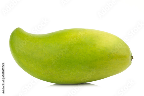 Fresh green mango isolated on white background