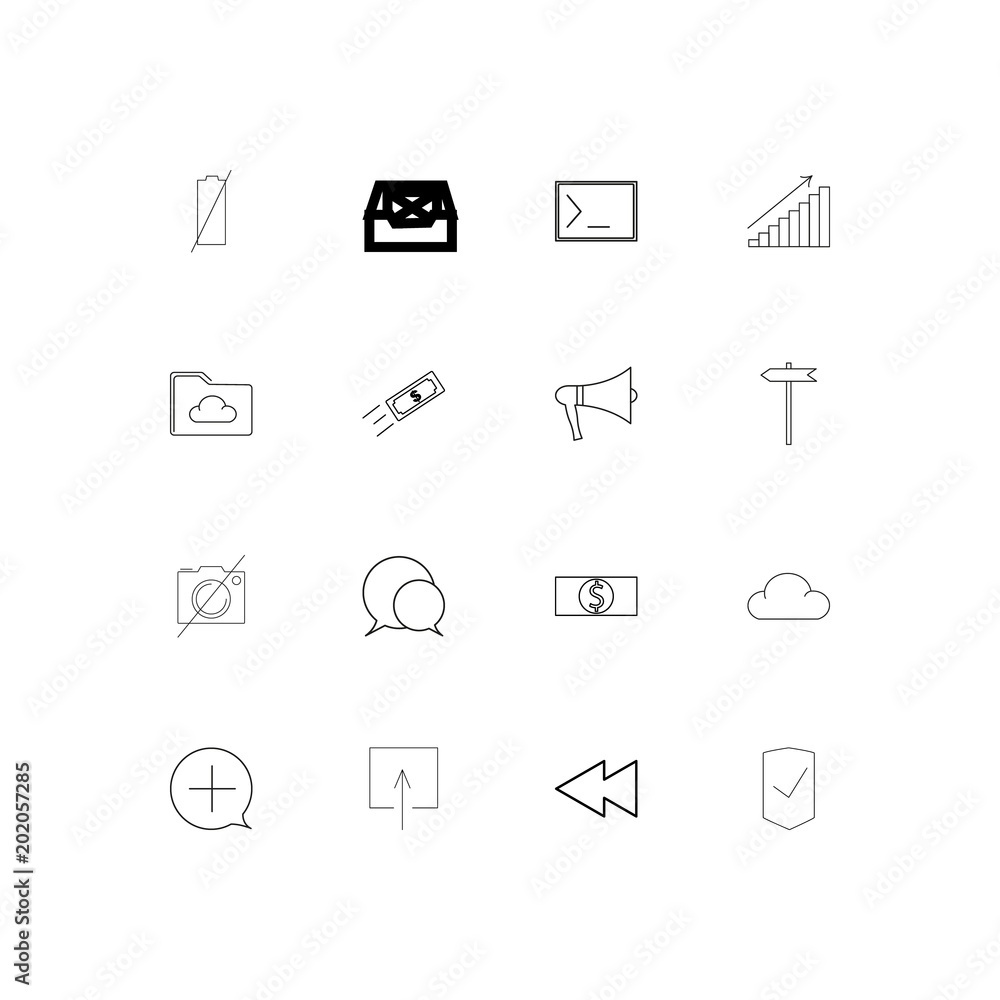 Interface simple linear icons set. Outlined vector icons Interface simple linear icons set. Outlined vector icons
