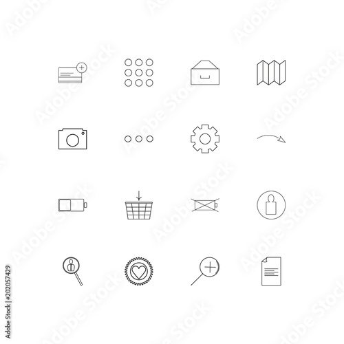 Interface simple linear icons set. Outlined vector icons