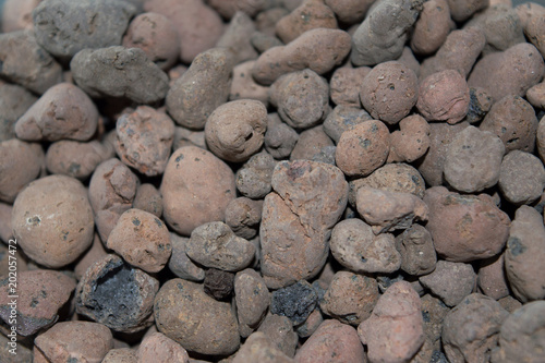 Expanded clay aggregate background, light weight clay material for constructional and agricultural purposes photo