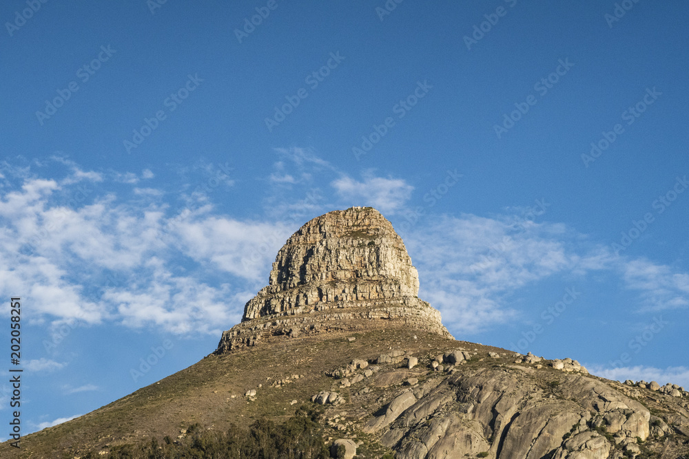 Looking up at the peak of Lion's Head mountain in Cape Town