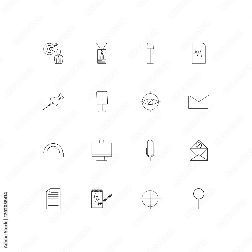 Office simple linear icons set. Outlined vector icons Office simple linear icons set. Outlined vector icons