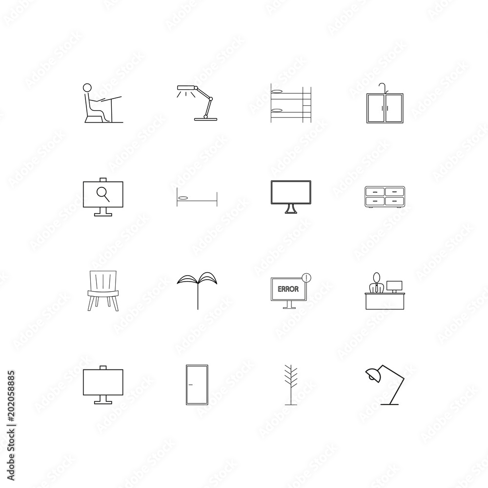 Furniture simple linear icons set. Outlined vector icons Furniture simple linear icons set. Outlined vector icons