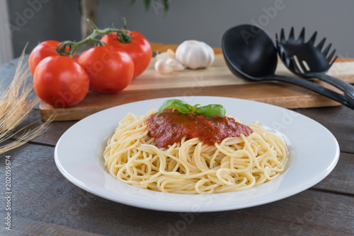 Plate of Spaghetti with Sauce